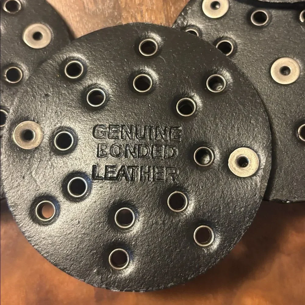 Boho Turquoise Embossed Leather Disc Belt - Large
